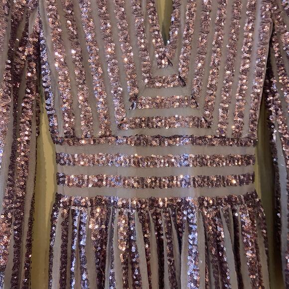 Anthropologie NEW Women's Size 2 Lilac Purple Sequined Open-Back Mini Dress NWT - Picture 9 of 10